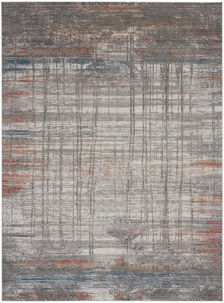 Nourison Rugs   Rustic Textures Rectanglular RUS12 Rug in Grey  Multicolour   39m x 28m | Shackletons