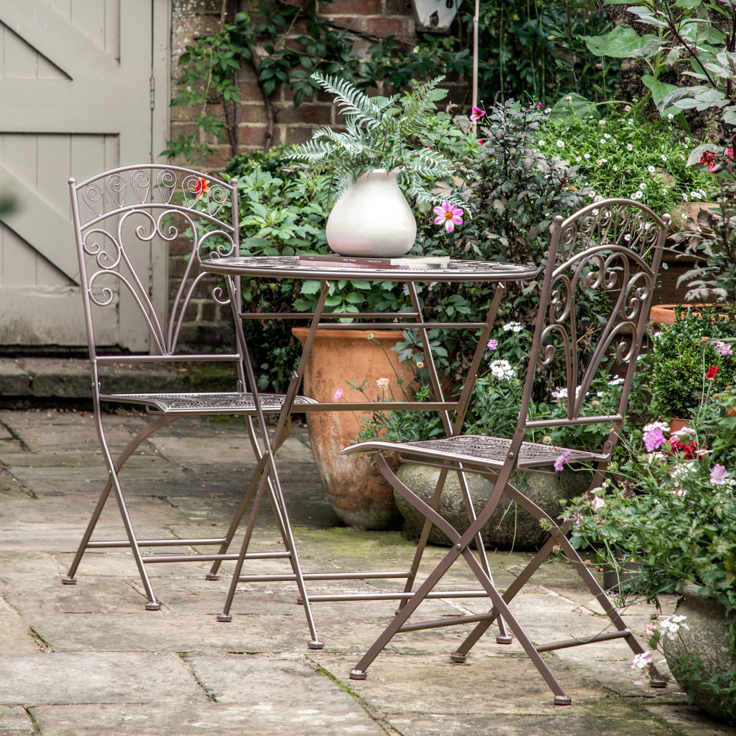Gallery Garden Brindisi 2 Seater Bistro Set Noir