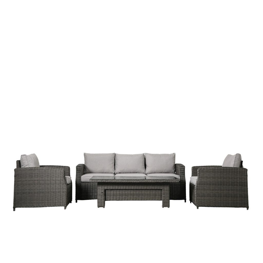 Gallery Garden Sovera 3 Seater Dining Set Rising Table Grey | Shackletons