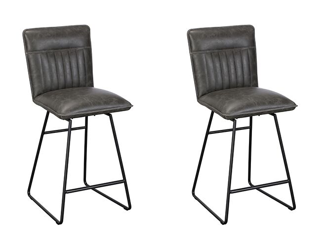 Pair of Baker Cooper Bar Chairs - Grey