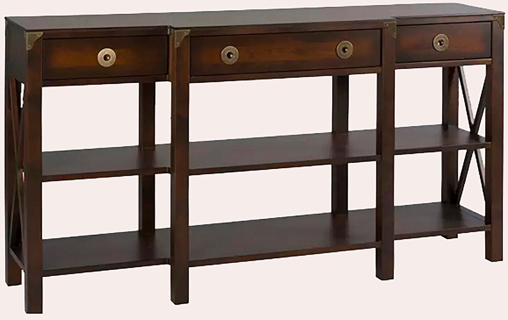 Laura Ashley Balmoral 3 Drawer Triple Console Table in Chestnut