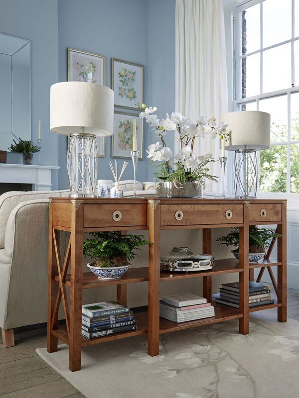 Laura Ashley Balmoral 3 Drawer Triple Console Table in Honey