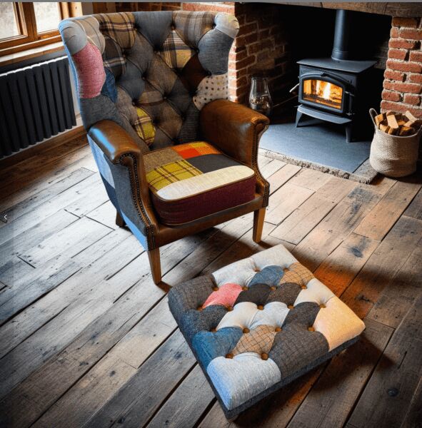 Kensington Wingback Armchair in Patchwork