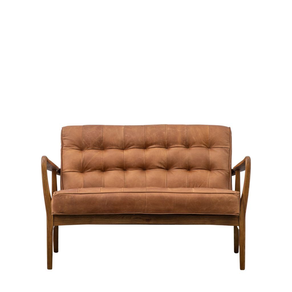 Gallery Direct Humber 2 Seater Sofa Vintage Brown Leather | Shackletons