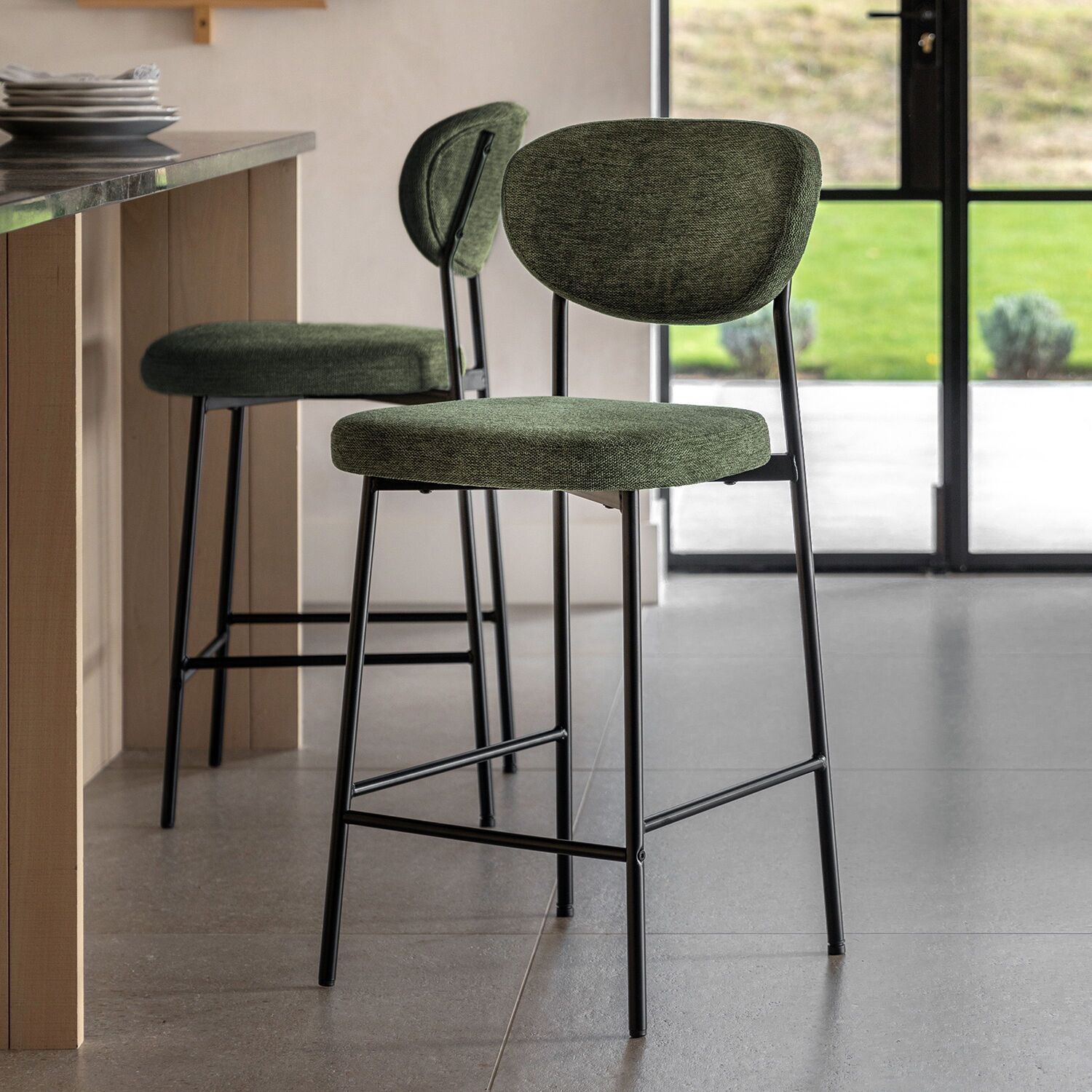 Gallery Direct Oppo Stool Green (2pk)