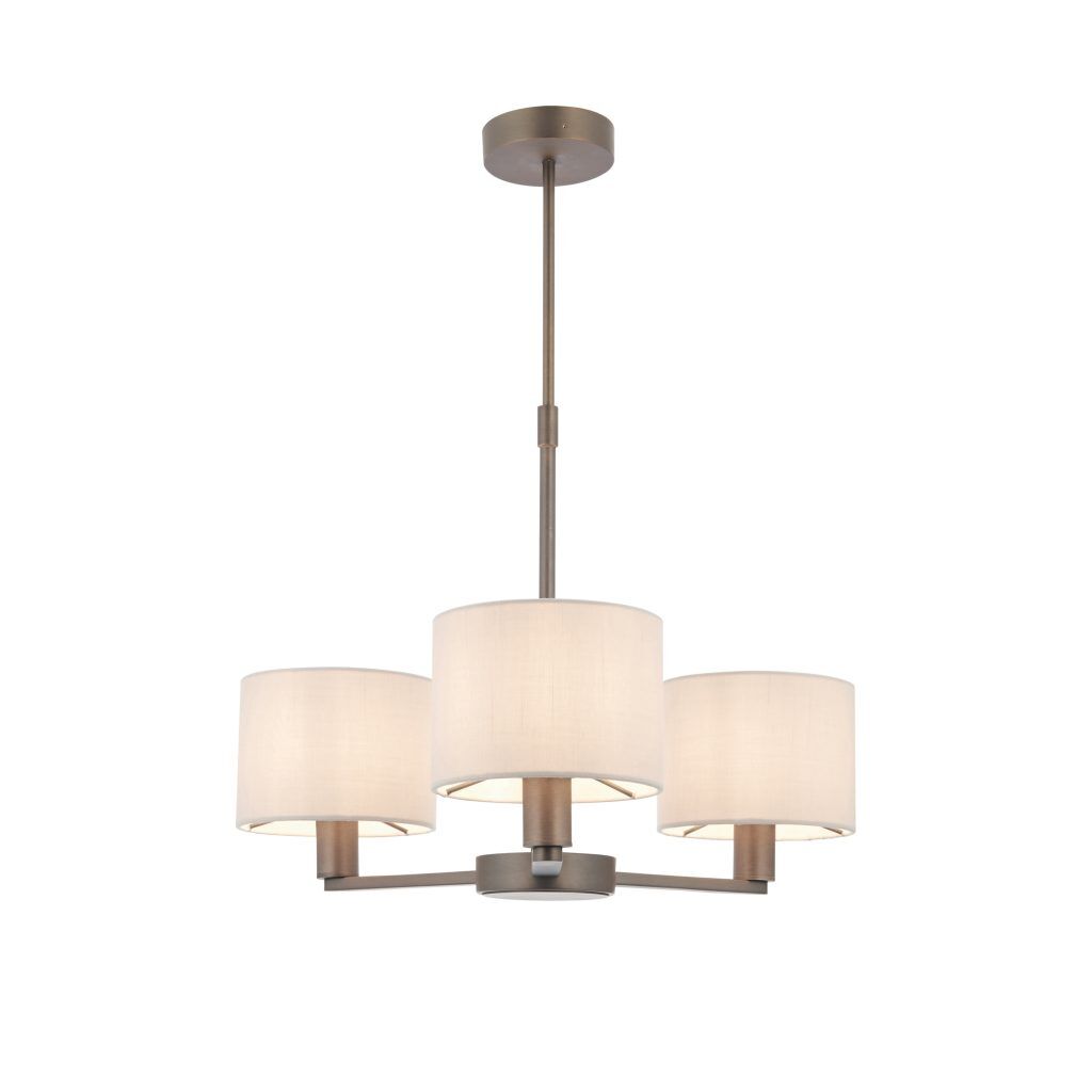 Gallery Direct Daley 3 Pendant Antique Bronze 385 655mm | Shackletons