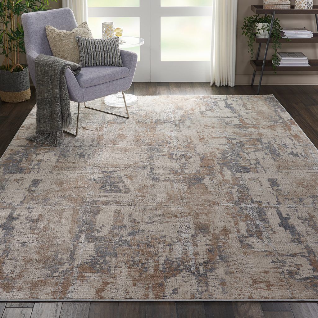 Nourison Rugs Rustic Textures Rectanglular RUS06 Rug in Beige Grey 32m x 24m | Shackletons