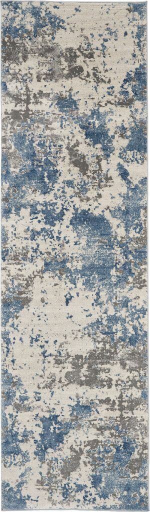 Nourison Rugs Rustic Textures Runner RUS08 Rug in Grey Blue 23m x 066m | Shackletons