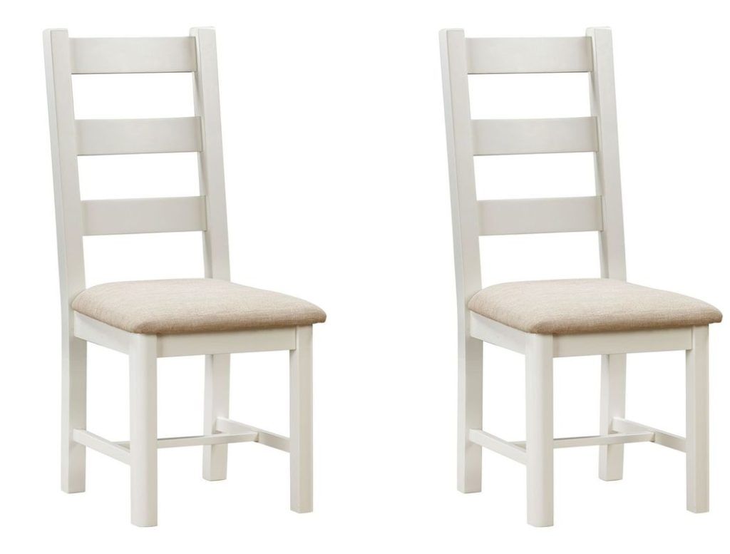 Pair of Papaya Trading Foxington Ladder Back Dining Chairs in OWP Painted | Shackletons