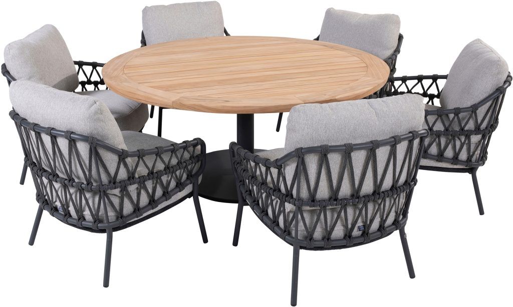 4 Seasons Outdoor Calpi 6 Seat Round Low Dining Set | Shackletons