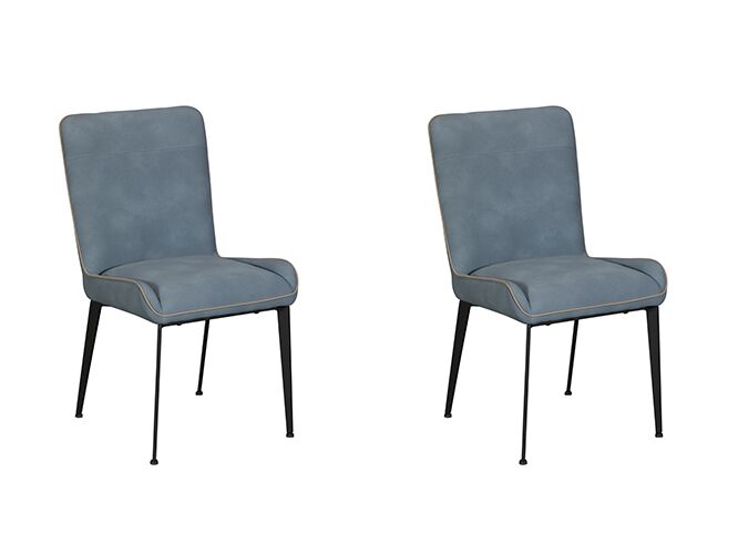 Pair of Baker Rebecca Dining Chairs Blue | Shackletons