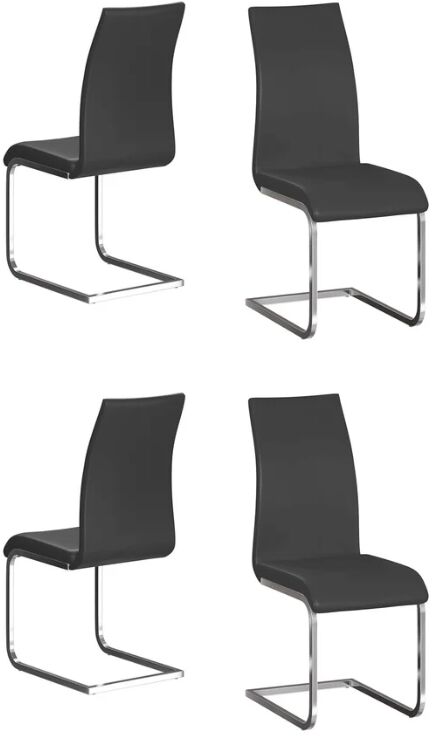 Set of 4 Torelli Paolo Leather Effect Dining Chairs in Black | Shackletons