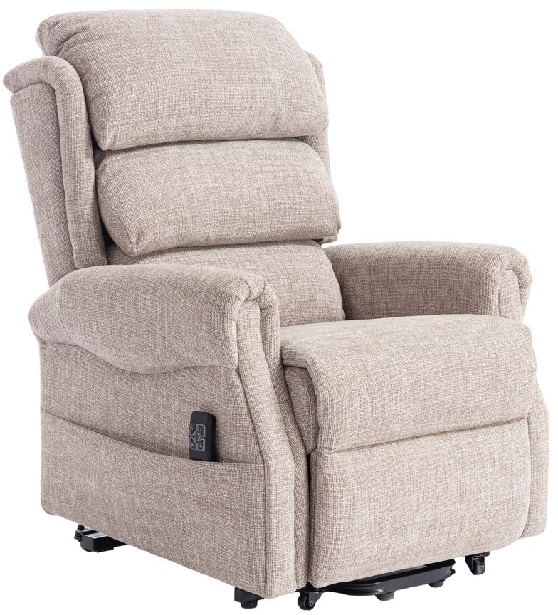 Luxembourg Riser Recliner Chair in Cha Cha Oat Fabric | Shackletons