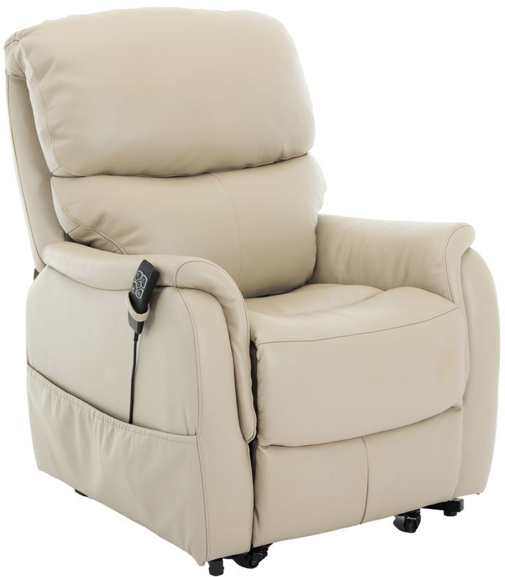 Normandy Riser Recliner Chair in Latte Leather | Shackletons