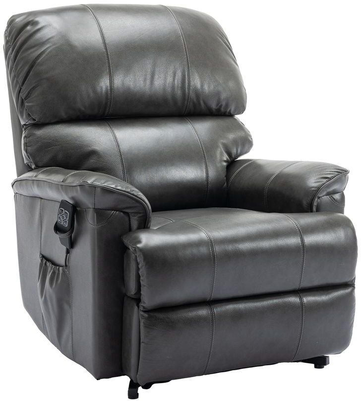 Toulouse Riser Recliner Chair in Carbon Grey Leather | Shackletons