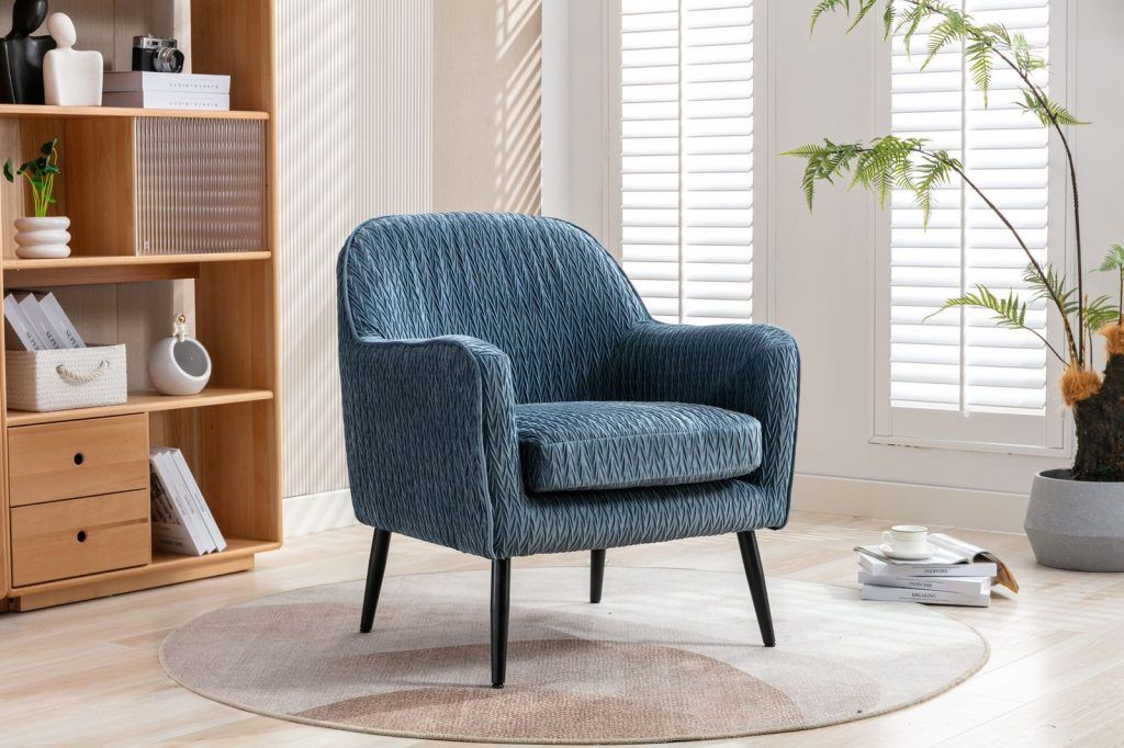 Global Furniture Alliance Ruby Acent Chair in Cornflower Blue Fabric | Shackletons