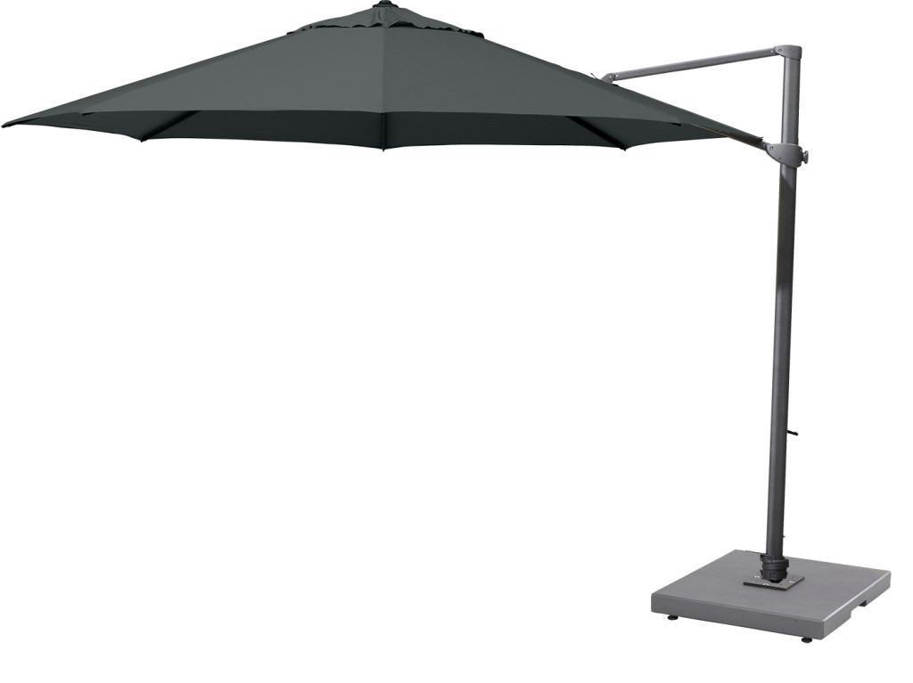 4 Seasons Siesta 35m Round Parasol Charcoal inc 125kg base with wheels | Shackletons