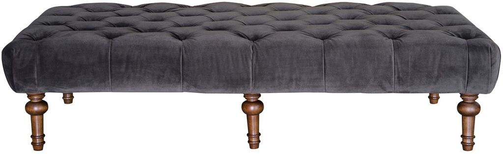 Alexander James Victoria Button Stool in Plush Asphalt | Shackletons