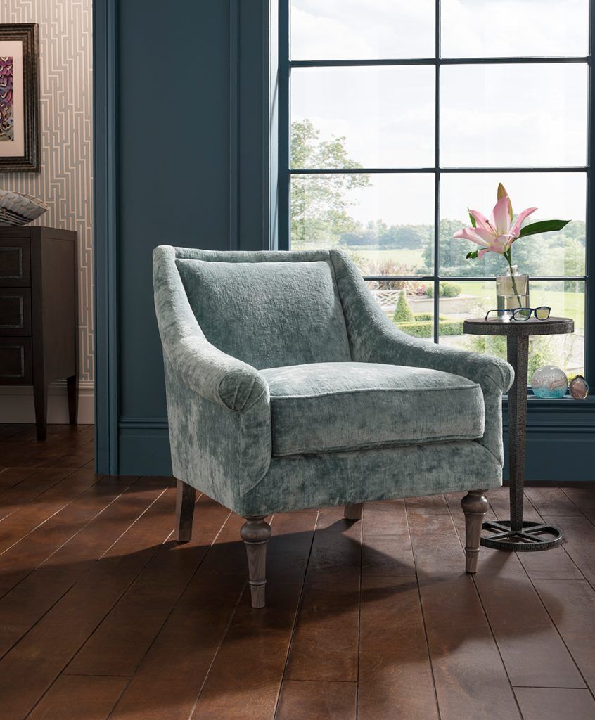 Spink Edgar Garbo Chair shown in Allure Aquamarine | Shackletons