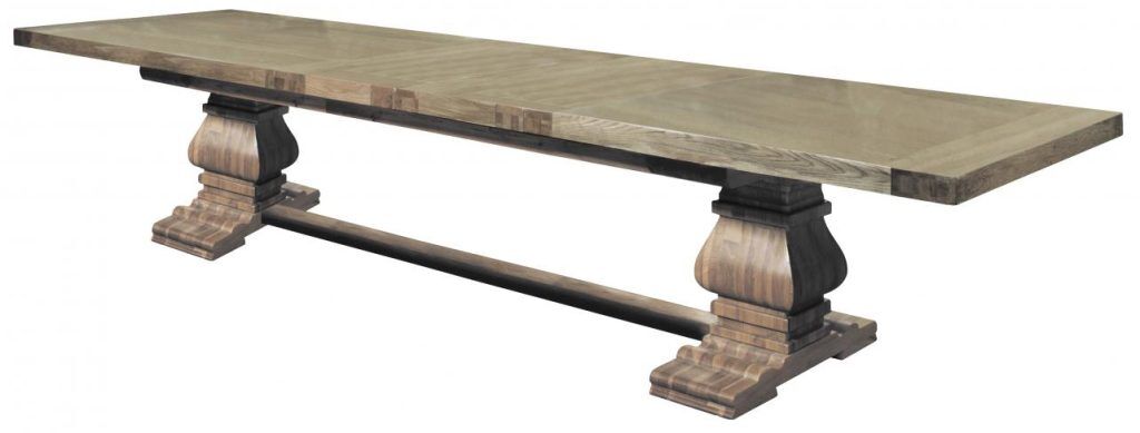 Carlton Furniture Windermere Rustic Monastery Extending Dining Table Grey Oil Finish | Shackletons