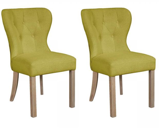 Pair of Carlton Furniture Abby Buttoned Chairs Juniper Linnet | Shackletons