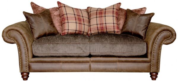 Alexander James Hudson Pillow Back 2 Seater Sofa Jin Brown | Shackletons