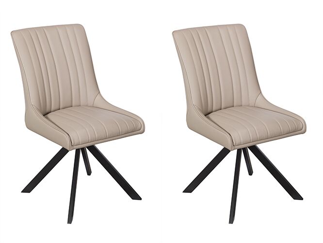 Pair of Baker Chloe Dining Chairs Taupe | Shackletons