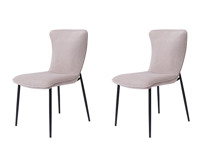 Pair of Baker Ella Dining Chairs Grey Velvet | Shackletons