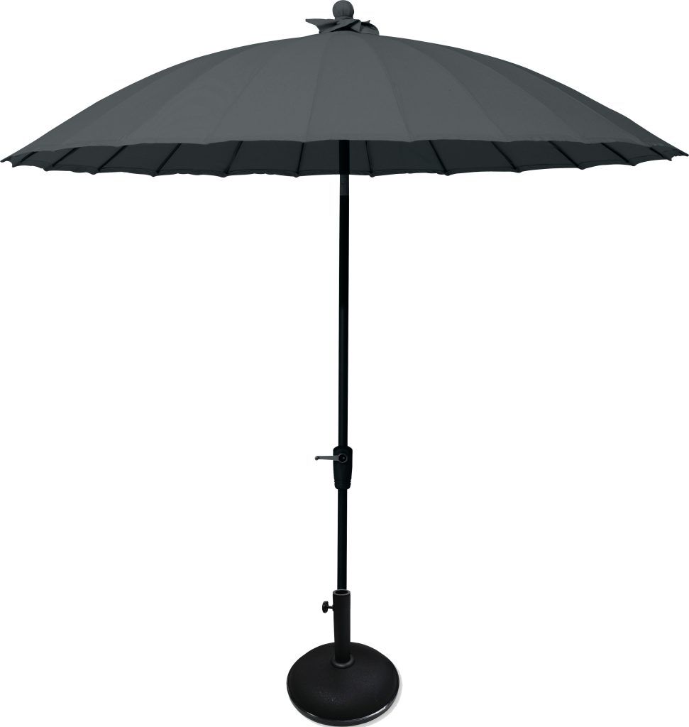 4 Seasons Outdoor 25m Charcoal Shanghai Parasol and Parasol Base by 4 Seasons Outdoor | Shackletons