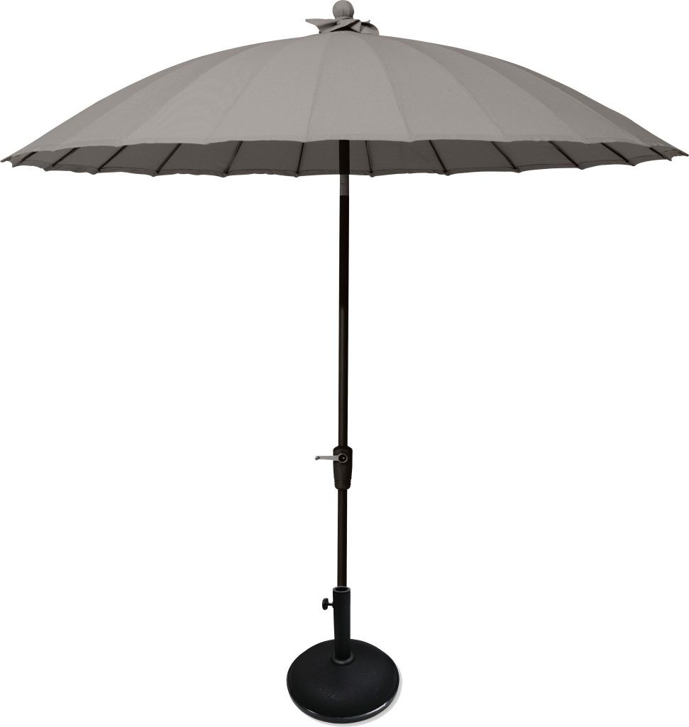 4 Seasons Outdoor 25m Taupe Shanghai Parasol and Parasol Base by 4 Seasons Outdoor | Shackletons