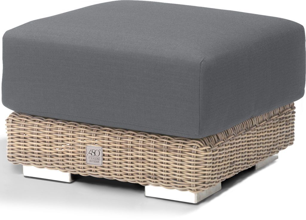 4 Seasons Outdoor Kingston Footstool with Cushion in Pure Weave | Shackletons