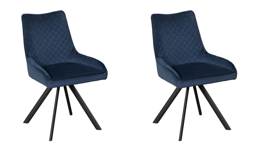 Baker Furniture Brooke Chairs in Blue Velvet | Shackletons