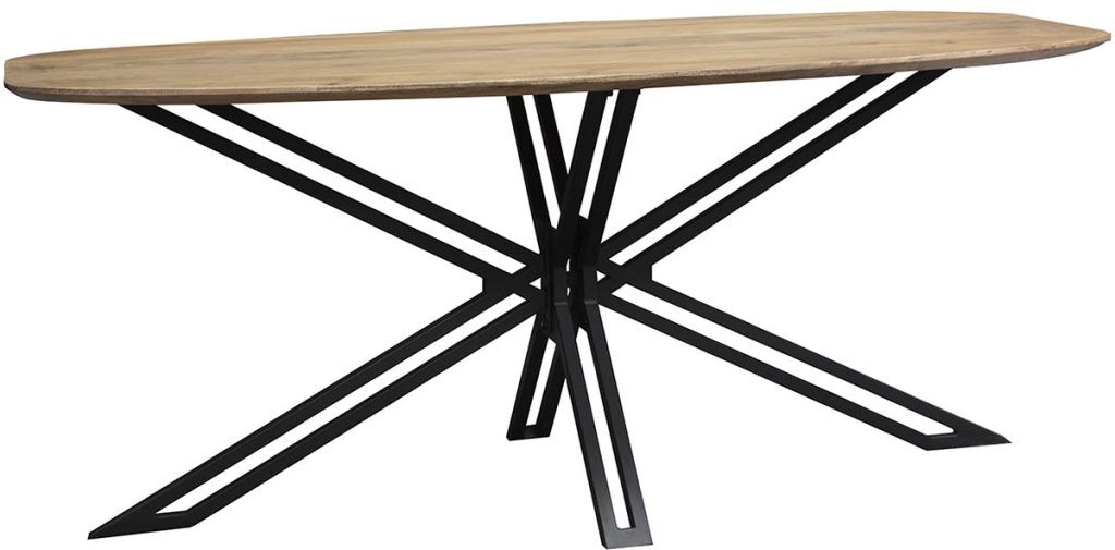 Carlton Furniture Java Natural Line Mango Wood D End Oval 180cm Dining Table | Shackletons