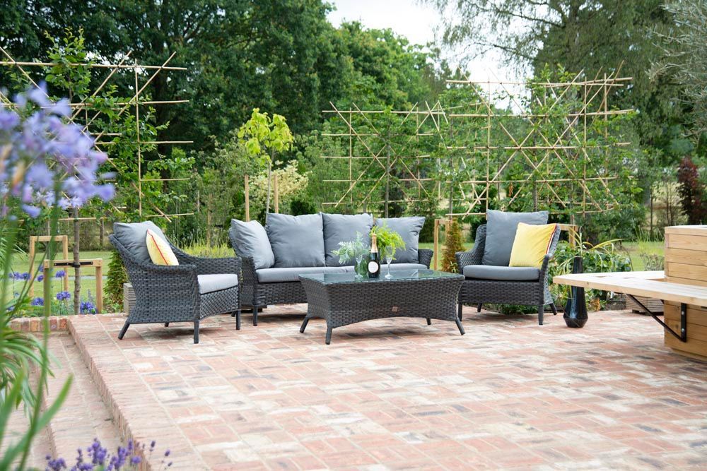 4 Seasons Outdoor Boston Lounge Set in Charcoal Weave | Shackletons