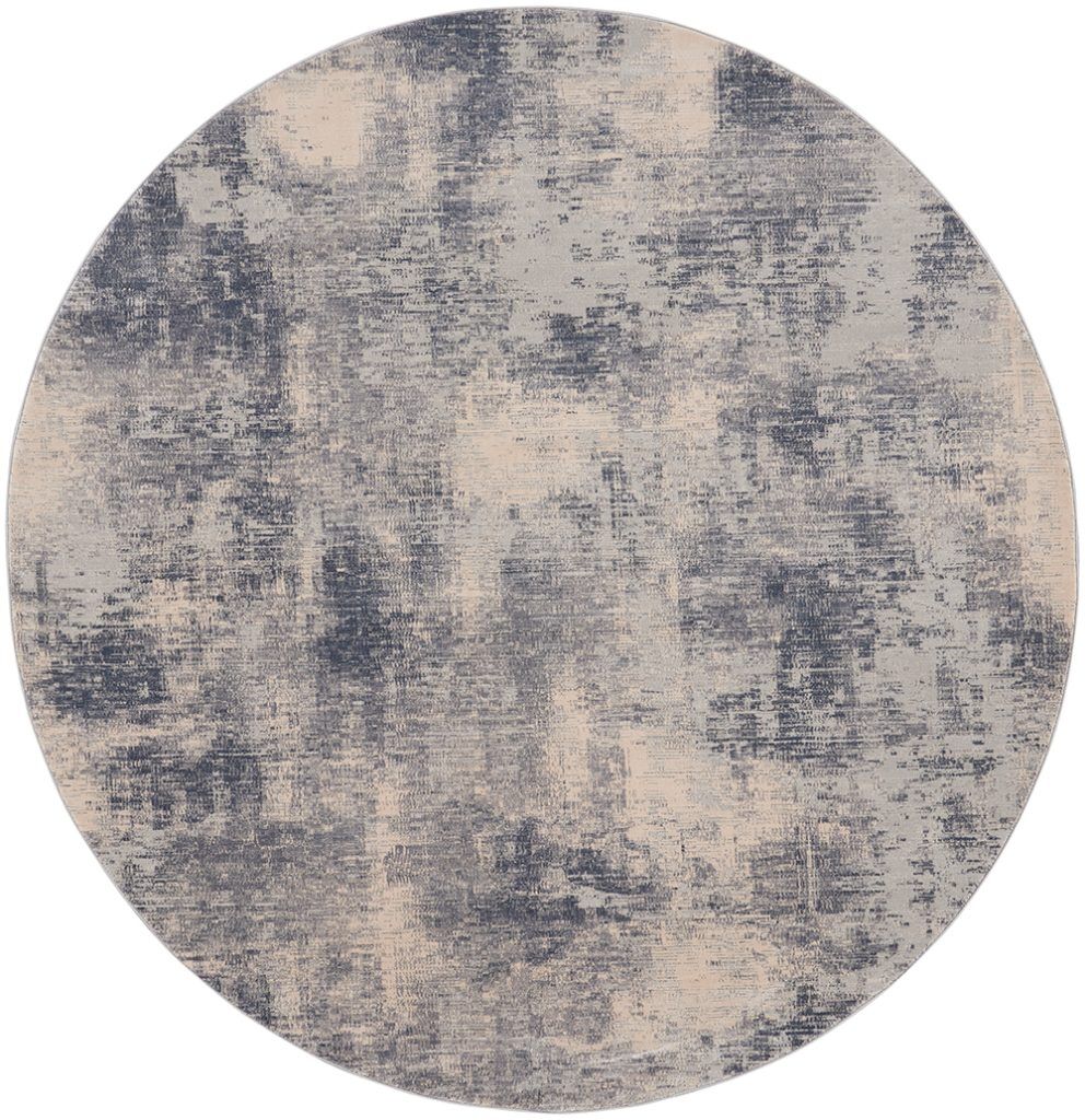 Nourison Rugs Rustic Textures Circular RUS02 Rug in Blue Ivory 16m x 16m | Shackletons