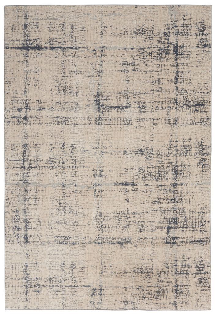 Nourison Rugs Rustic Textures Rectanglular RUS06 Rug in Ivory Blue 18m x 12m | Shackletons