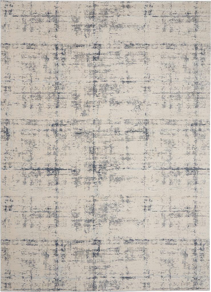 Nourison Rugs Rustic Textures Rectanglular RUS06 Rug in Ivory Blue 32m x 24m | Shackletons