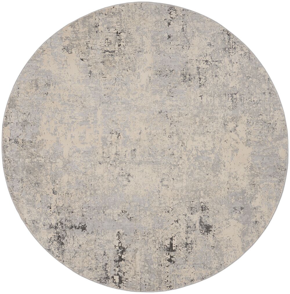 Nourison Rugs Rustic Textures Circular RUS07 Rug in Grey Beige 16m x 16m | Shackletons