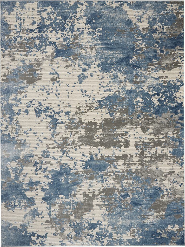 Nourison Rugs Rustic Textures Rectanglular RUS08 Rug in Grey Blue 32m x 24m | Shackletons