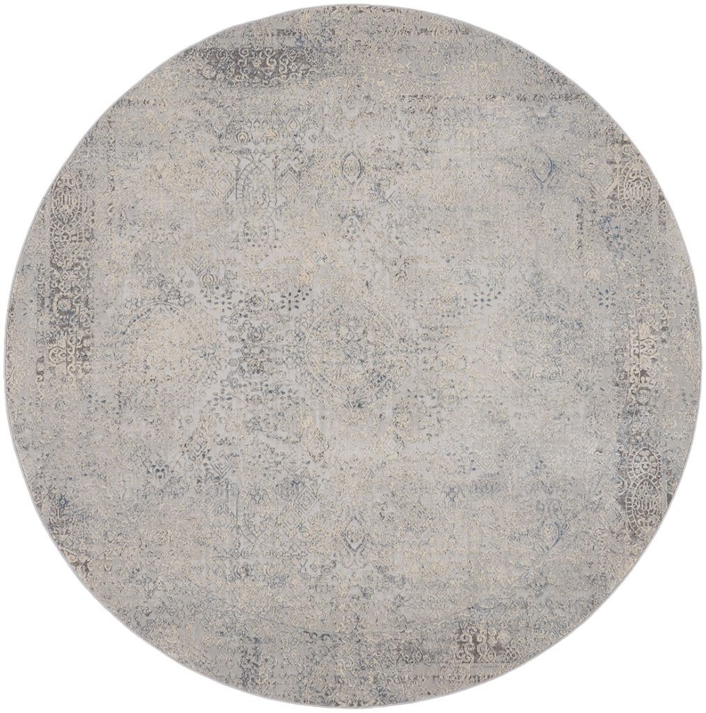 Nourison Rugs Rustic Textures Circular RUS09 Rug in Ivory Light Blue 16m x 16m | Shackletons