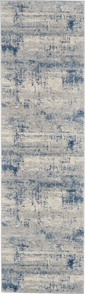 Nourison Rugs Rustic Textures Runner RUS10 Rug in Ivory Blue 23m x 066m | Shackletons