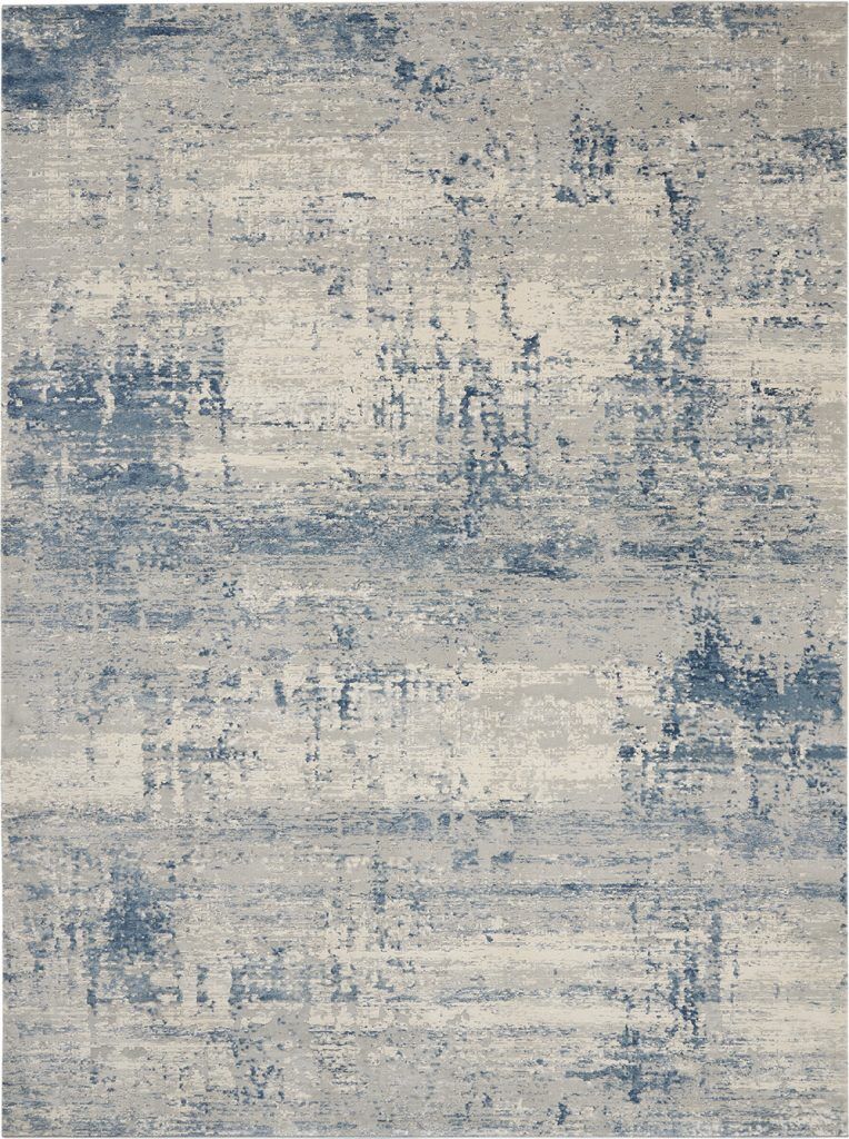 Nourison Rugs Rustic Textures Rectanglular RUS10 Rug in Ivory Blue 32m x 24m | Shackletons