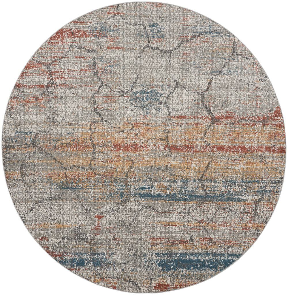 Nourison Rugs Rustic Textures Circular RUS11 Rug in Multicolour 16m x 16m | Shackletons