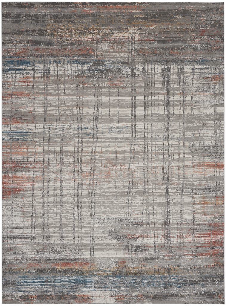 Nourison Rugs Rustic Textures Rectanglular RUS12 Rug in Grey Multicolour 39m x 28m | Shackletons