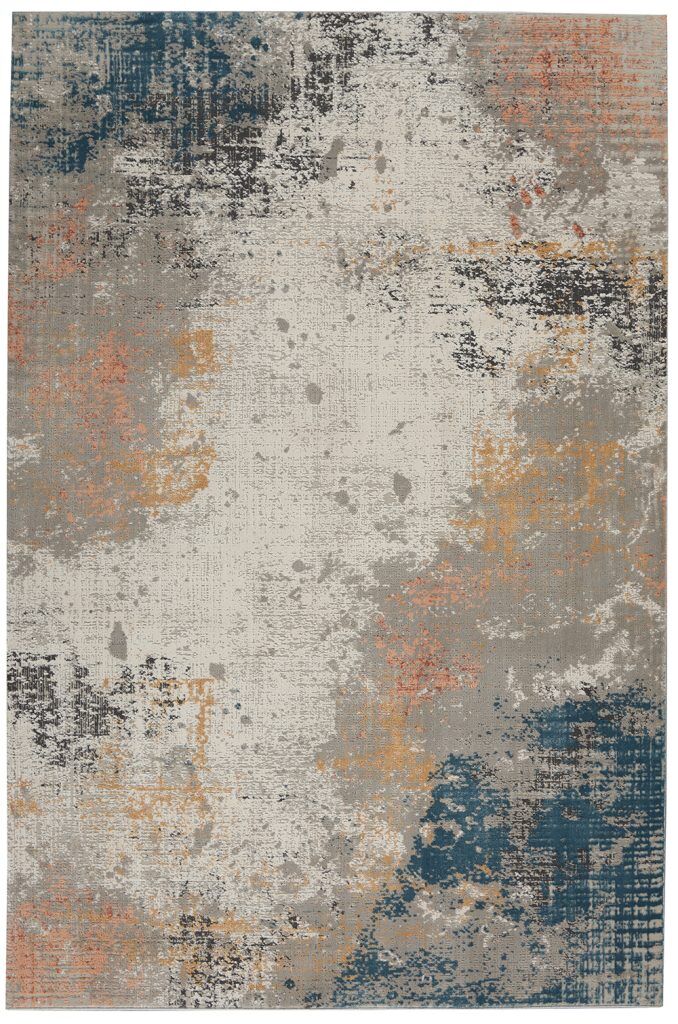 Nourison Rugs Rustic Textures Rectanglular RUS13 Rug in Grey Blue 18m x 12m | Shackletons