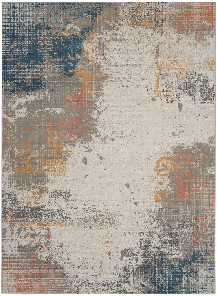 Nourison Rugs Rustic Textures Rectanglular RUS13 Rug in Grey Blue 32m x 24m | Shackletons