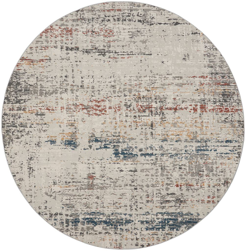 Nourison Rugs Rustic Textures Circular RUS14 Rug in Grey Multicolour 16m x 16m | Shackletons