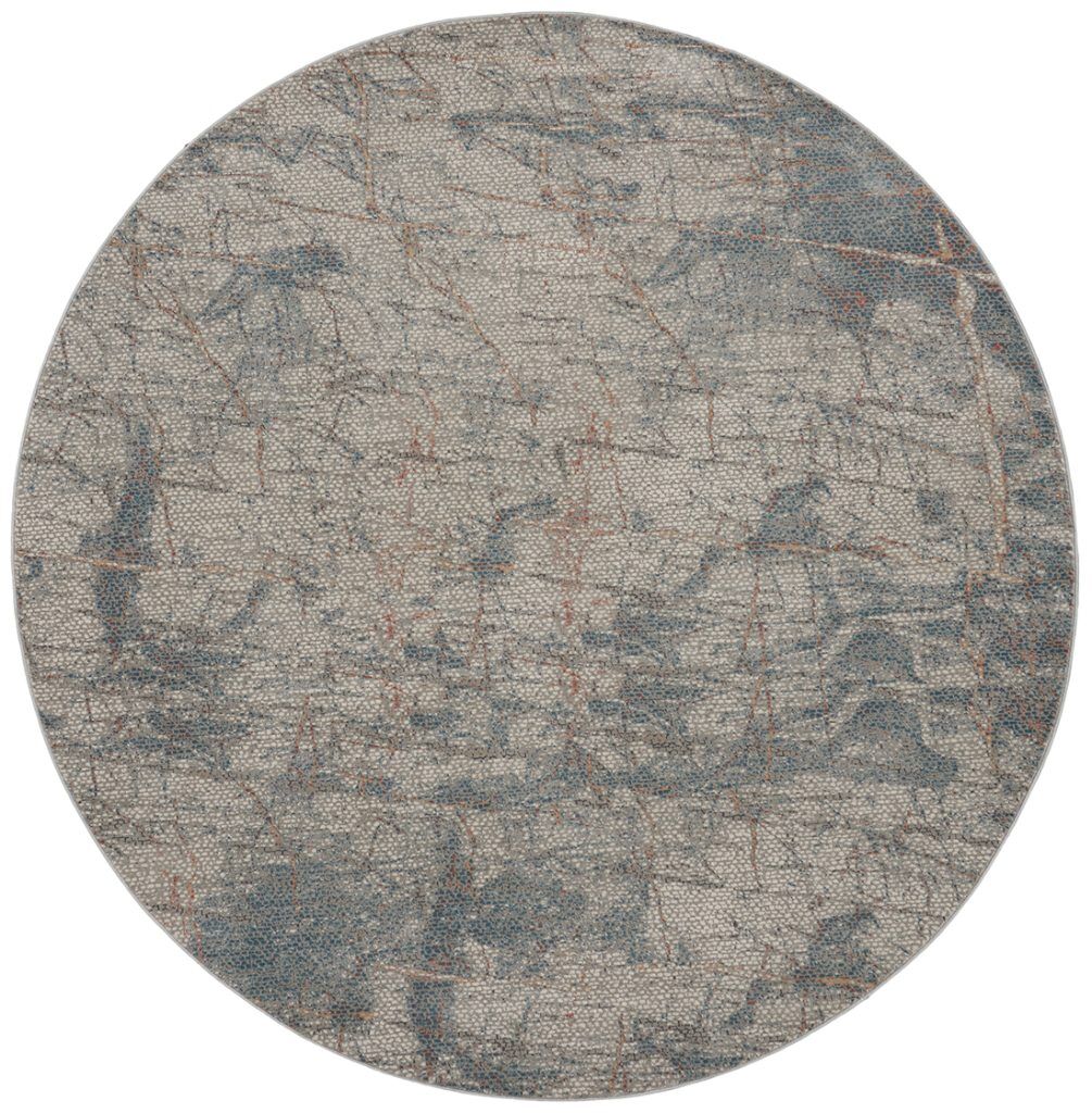 Nourison Rugs Rustic Textures Circular RUS15 Rug in Grey Blue 16m x 16m | Shackletons