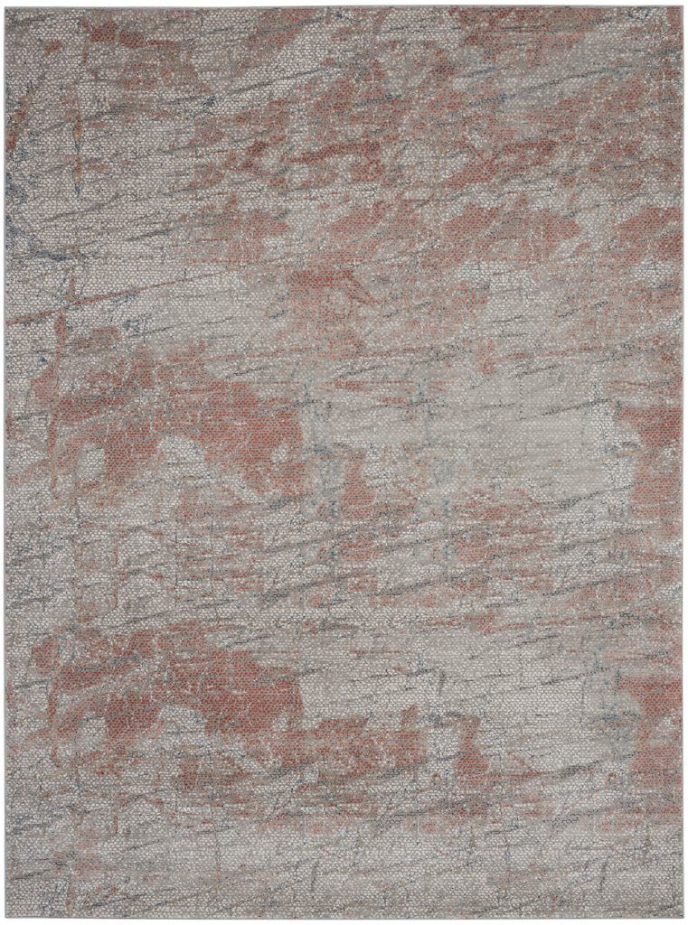 Nourison Rugs Rustic Textures Rectanglular RUS15 Rug in Grey Rust 39m x 28m | Shackletons