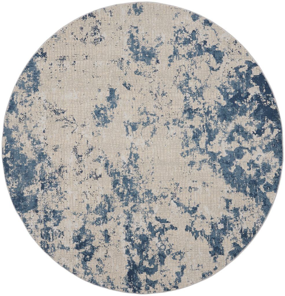 Nourison Rugs Rustic Textures Circular RUS16 Rug in Grey Blue 16m x 16m | Shackletons